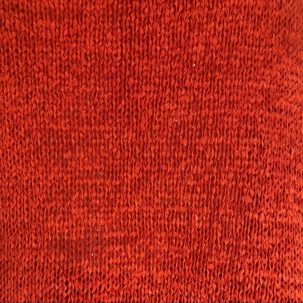 Midnight Velvet Orange sweater tank top Fringed M - Picture 3 of 8